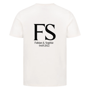 Unisex Pärchen T-Shirt mit Wunschnamen und Datum Back Print - Idlords