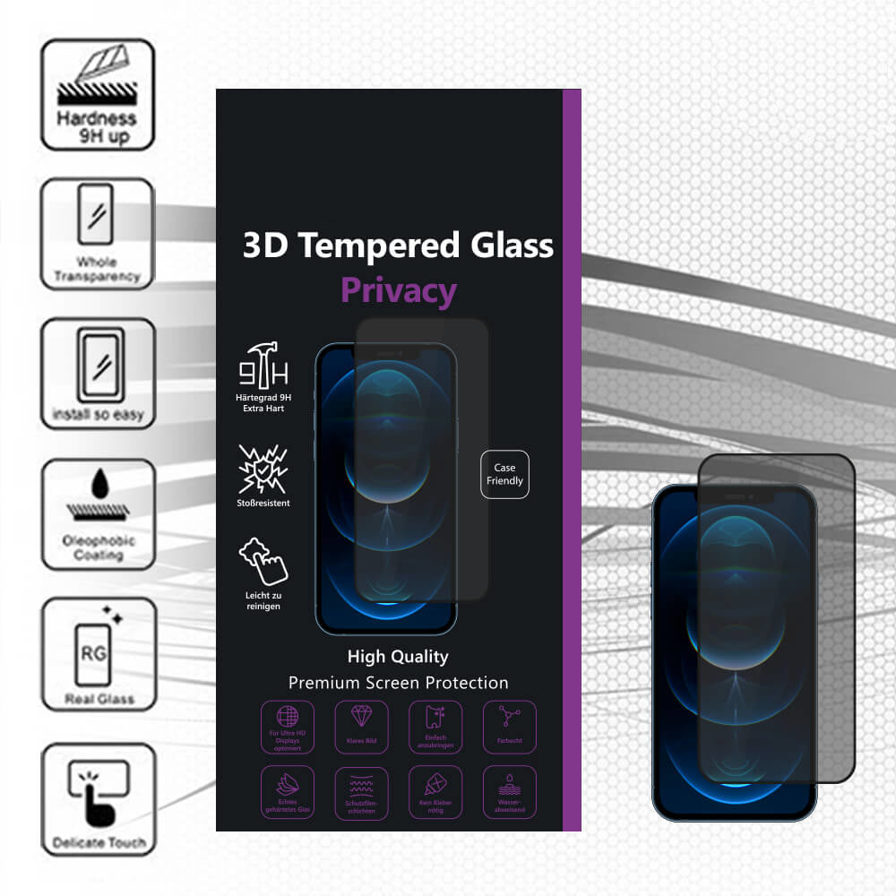 2x Panzerfolien 3D PRIVACY für Samsung S25 Plus  mit Sichtschutz
