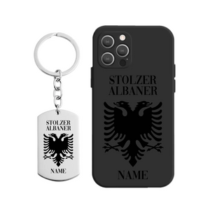 Albanien Premium Handyhülle mit Schlüsselanhänger