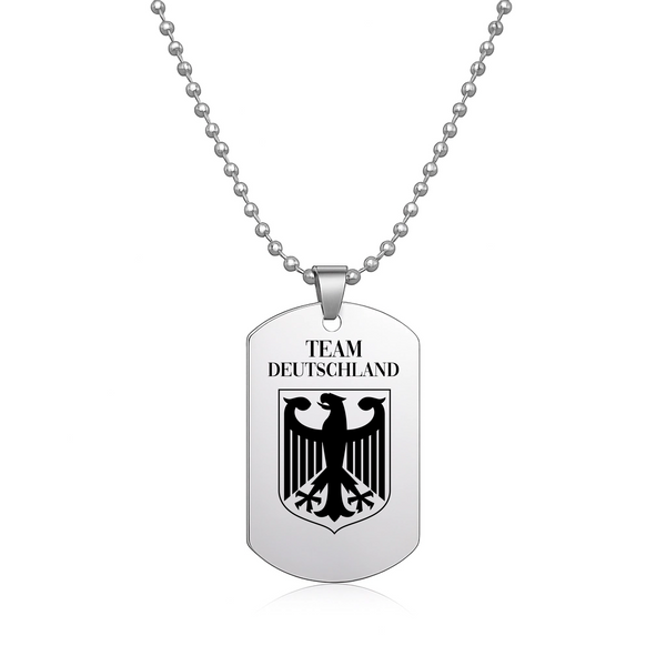 Deutschland DogTag Edelstahl Halskette