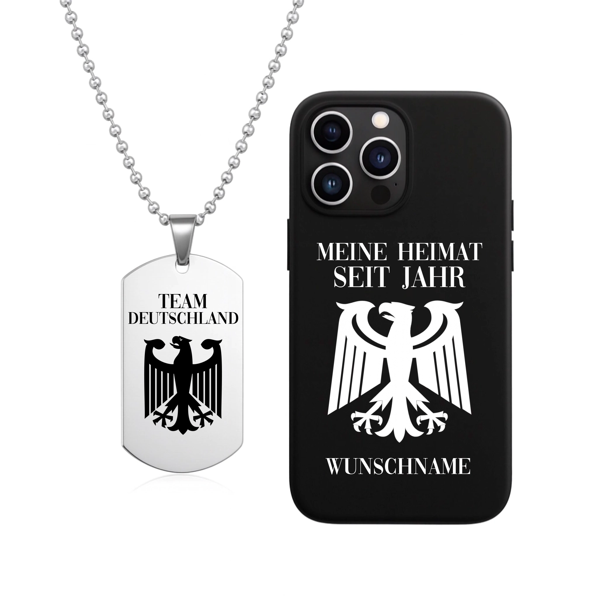 Team Deutschland Handyhülle & Unisex Edelstahl Halskette