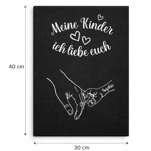 Kinderliebe Leinwand mit bis zu Namen Canvas 30x40cm