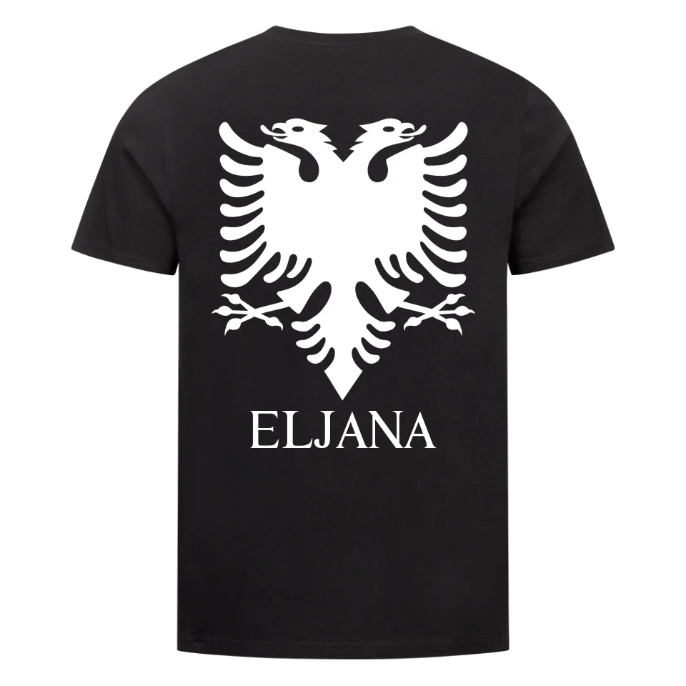 Albanischer Adler Premium T-Shirt mit Wunschnamen Back Print