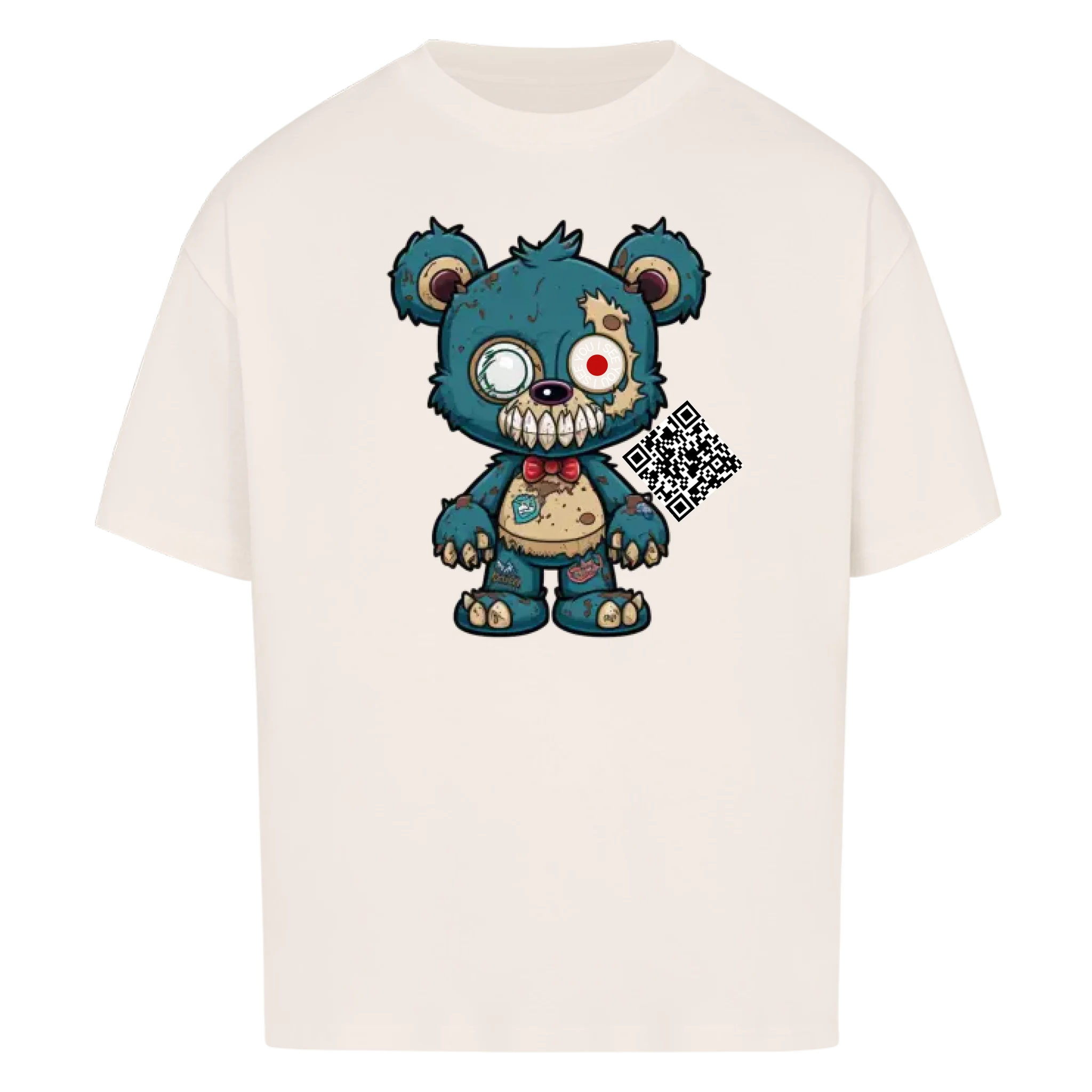 Zombie Teddy mit QR Code Oversize T-Shirt Vancy