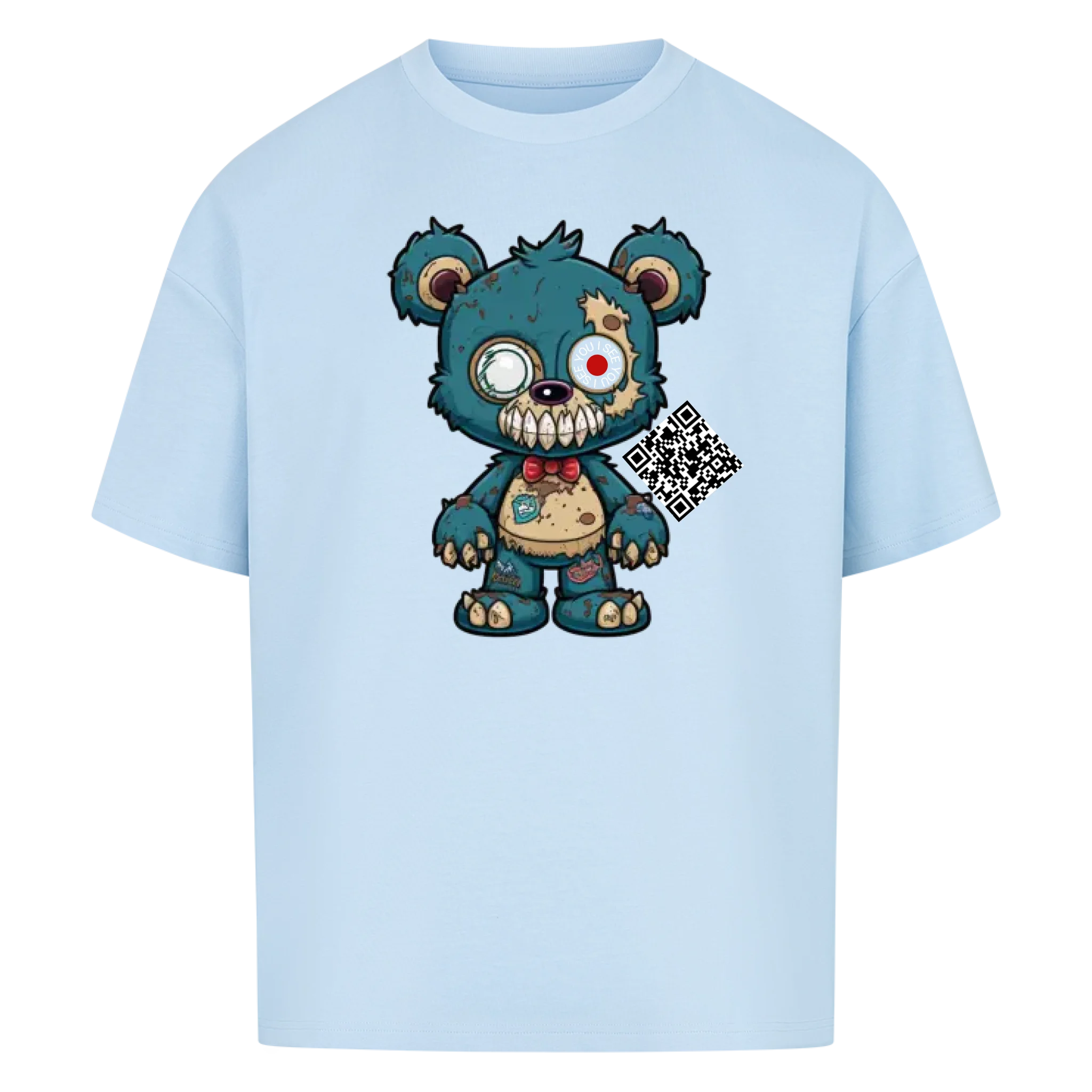 Zombie Teddy mit QR Code Oversize T-Shirt Vancy