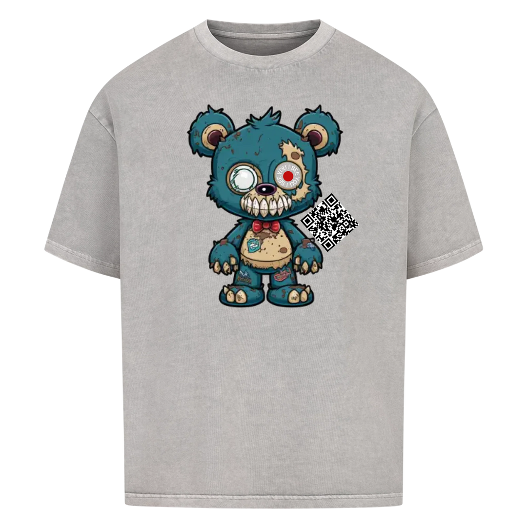 Zombie Teddy mit QR Code Oversize T-Shirt Vancy