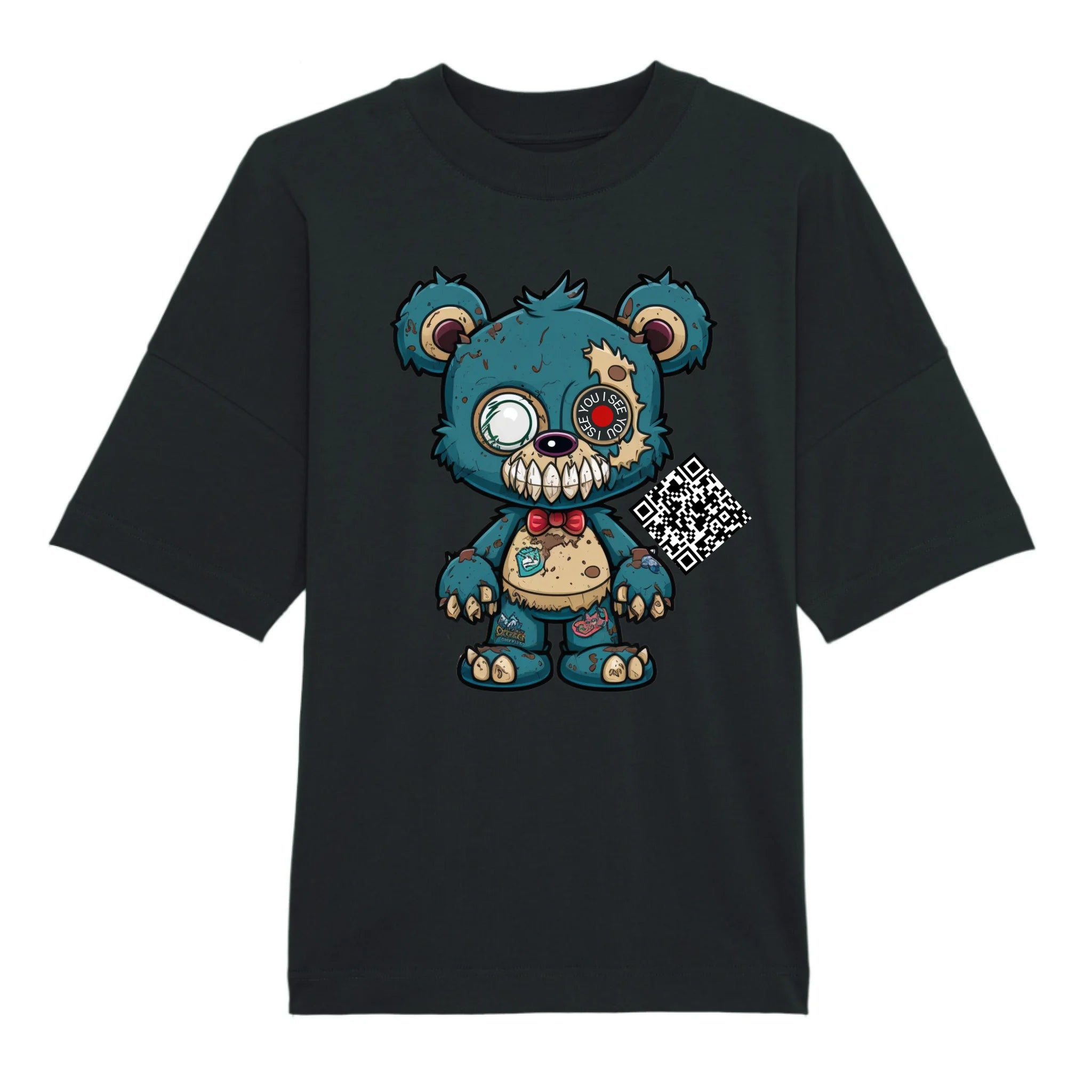 Zombie Teddy mit QR Code Premium Organic Oversize Blast