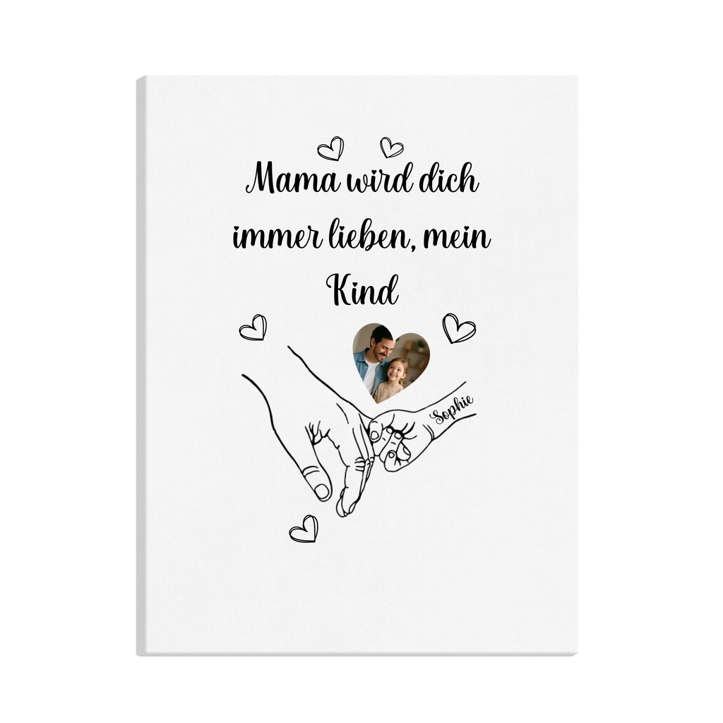 „Wo Liebe wächst“ – Personalisierte Familien-Leinwand mit Namen & Fotos