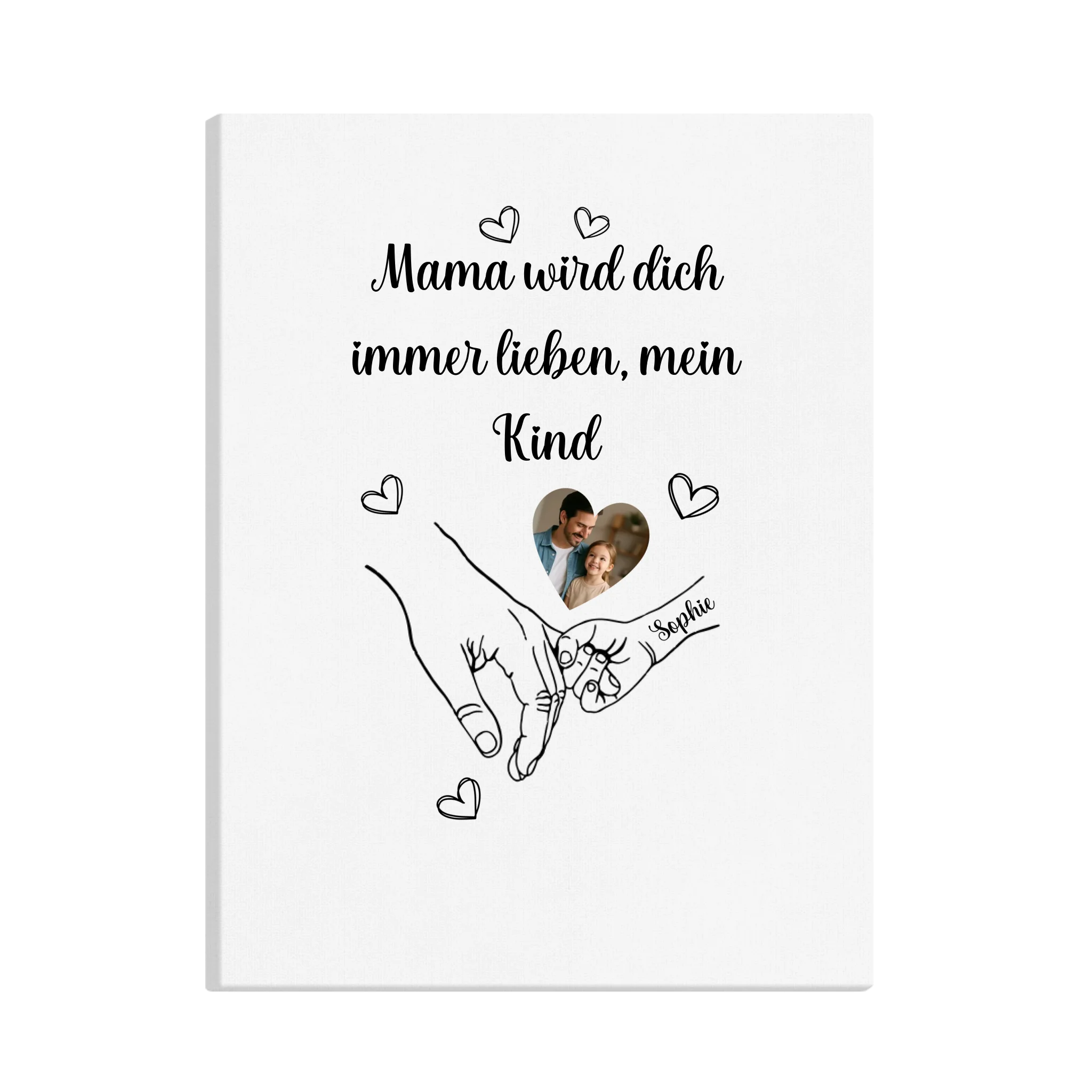 „Wo Liebe wächst“ – Personalisierte Familien-Leinwand mit Namen & Fotos