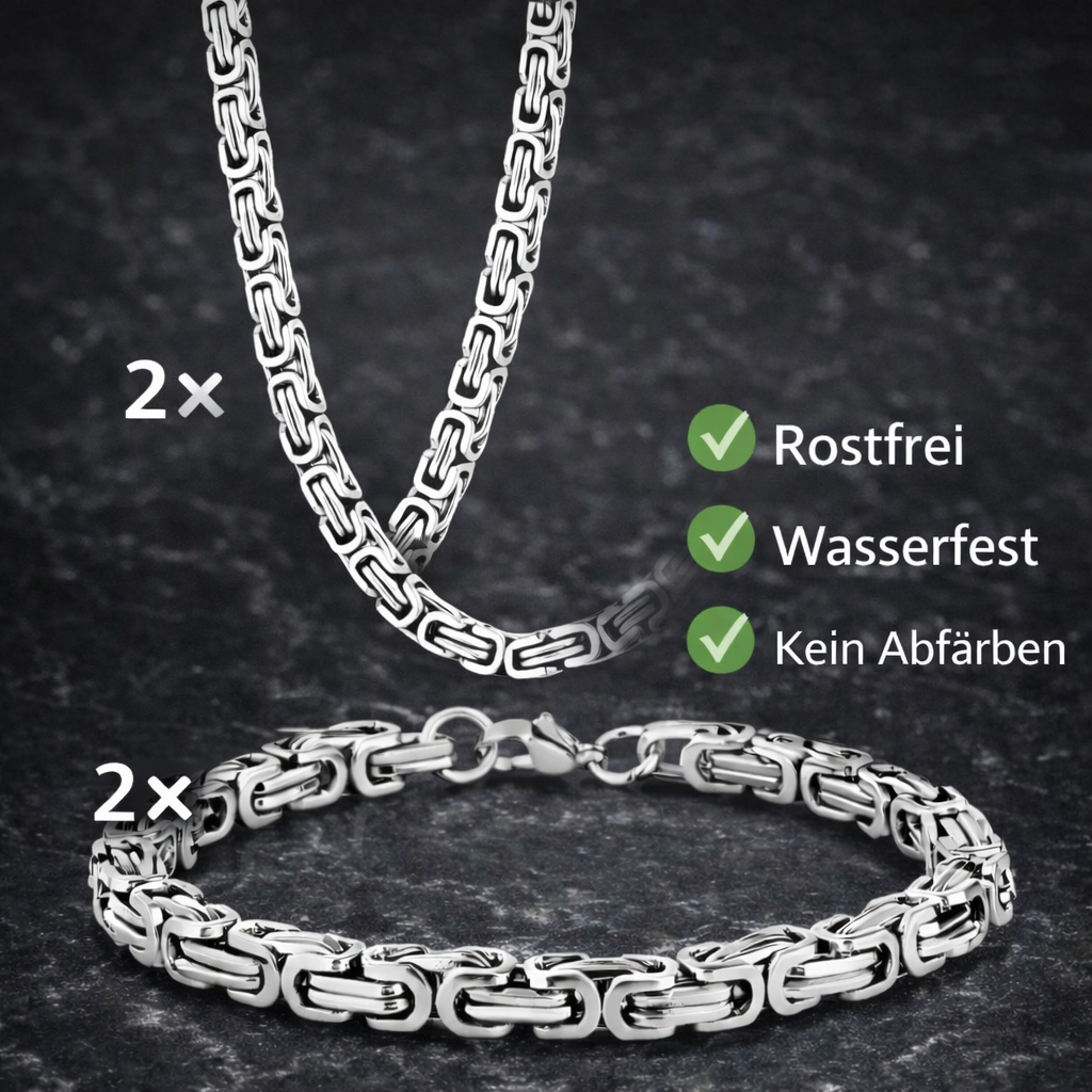 Königsketten Duo Set – 2 Ketten + 2 Armbänder