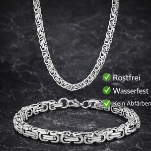 6mm Edelstahl Königs Halskette & Königs Armband