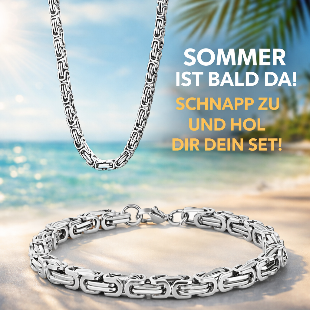 Königsketten Duo Set – 2 Ketten + 2 Armbänder