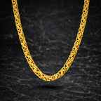 Edelstahl Goldfarbe-Set Königskette & Königsarmband 6mm