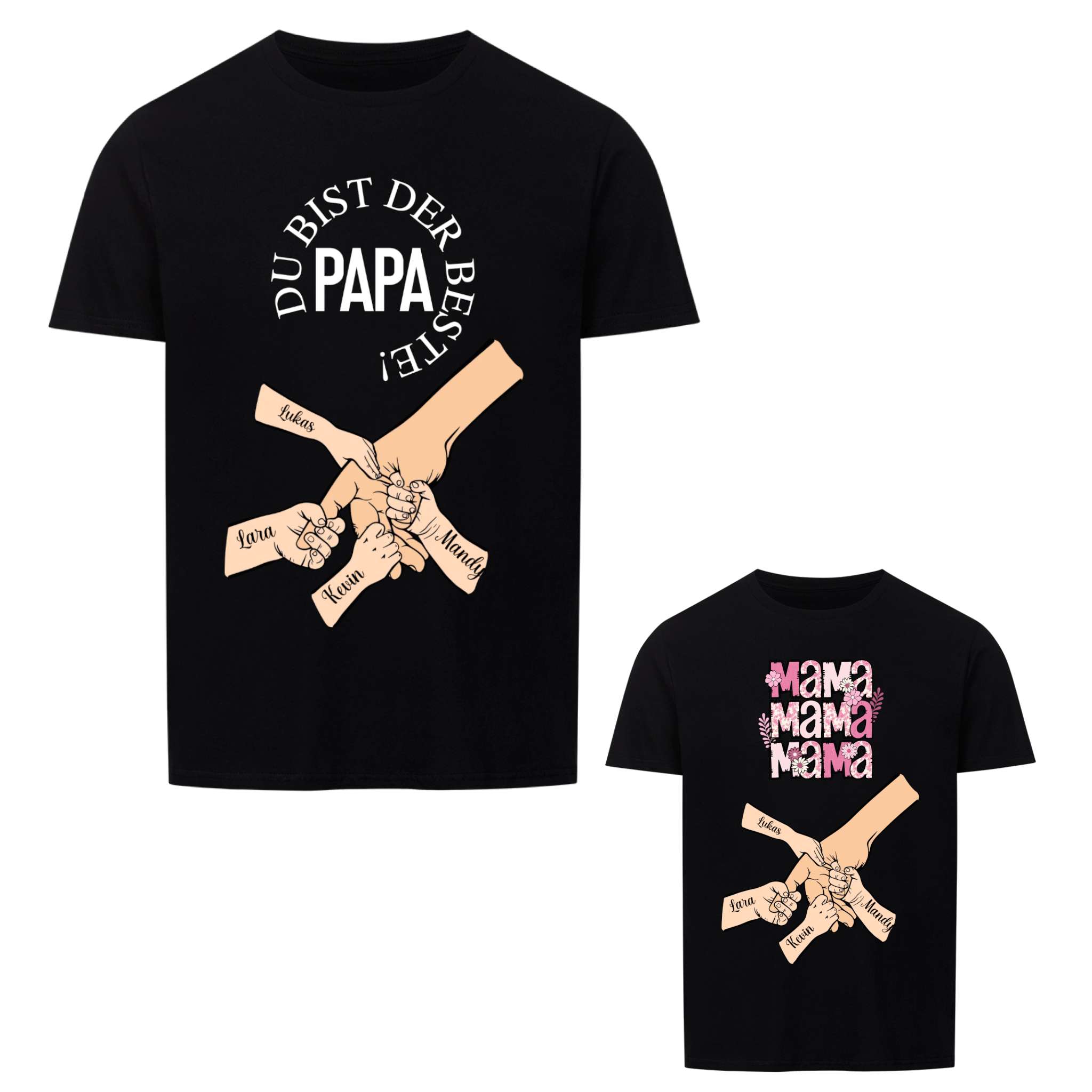 Bester Papa oder Beste Mama der Welt mit Kindernamen Unisex T-Shirt
