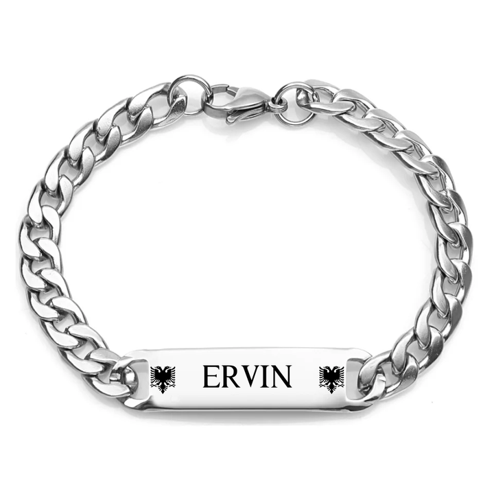 Albanien Set mit Albanischem Adler zwei Armbänder mit zwei Schlüsselanhänger Gravur Schwarz - Idlords