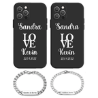 CoupleCoudle Pärchen Handyhüllen mit Pärchen Armbänder Weiß Print - Idlords
