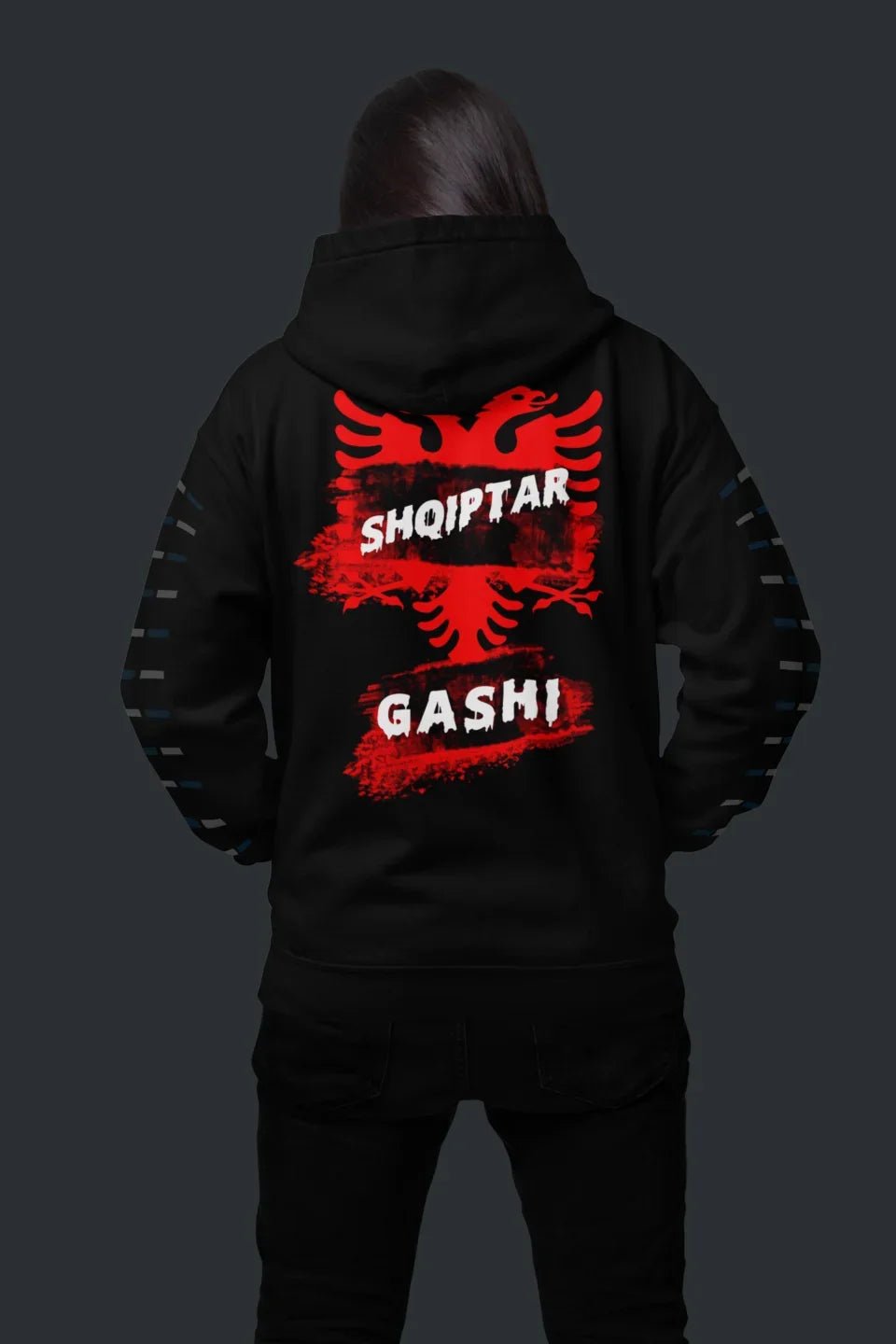 Hoodie Albanischer Adler Style Unisex Oversize Hoodie Shqiptare Back Print - Idlords