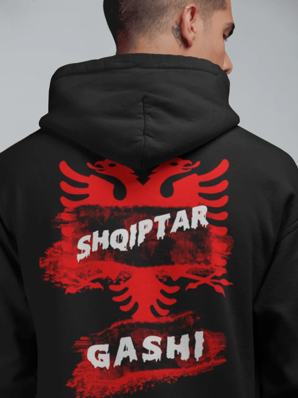 Hoodie Albanischer Adler Style Unisex Oversize Hoodie Shqiptare Back Print - Idlords