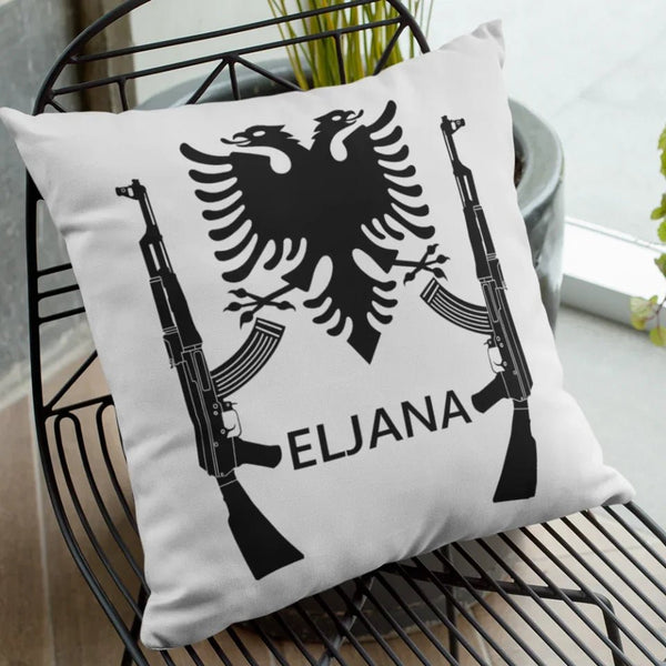 Kissen Ak47 Albanischer Adler 40x40cm mit Wunschname - Idlords