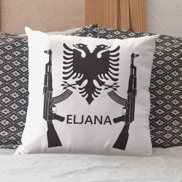 Kissen Ak47 Albanischer Adler 40x40cm mit Wunschname - Idlords
