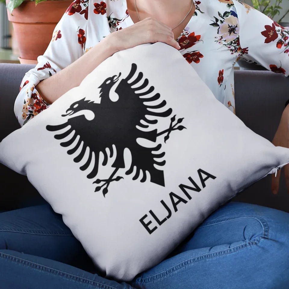 Kissen Albanischer Adler mit Wunschname 40x40cm - Idlords