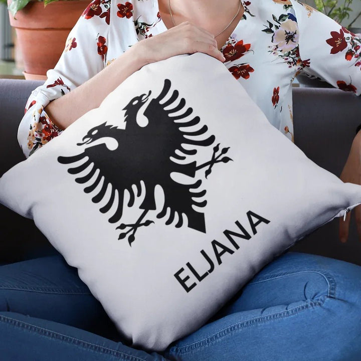 Kissen Albanischer Adler mit Wunschname 40x40cm - Idlords