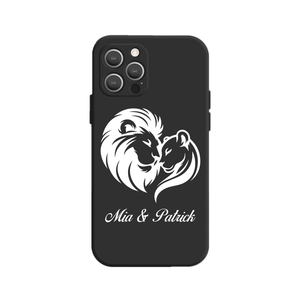 Matching Couple Phone Cases mit Namensaufdruck, ideal für Paare.