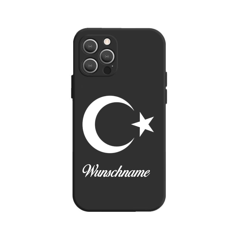 Türksche Flagge inkl. Wunschname White Print - Idlords