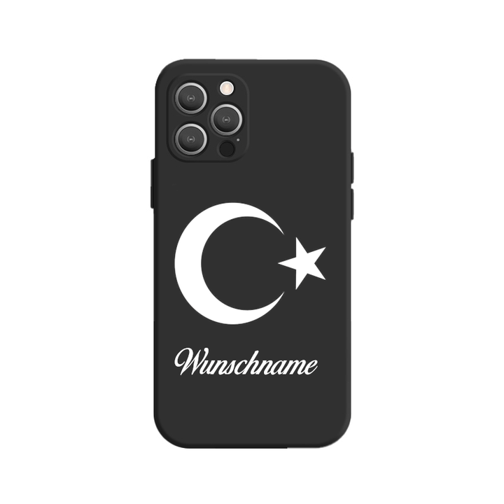 Türksche Flagge inkl. Wunschname White Print - Idlords