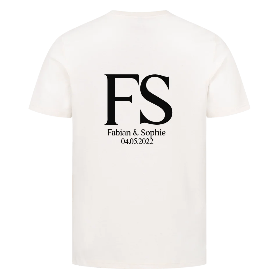 Unisex Pärchen T-Shirt mit Wunschnamen und Datum Back Print - Idlords