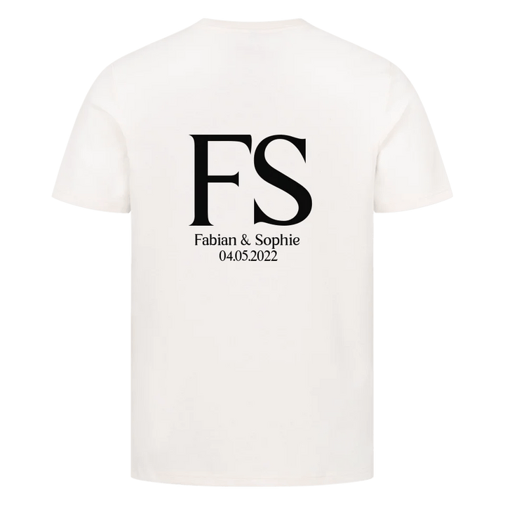 Unisex Pärchen T-Shirt mit Wunschnamen und Datum Back Print - Idlords