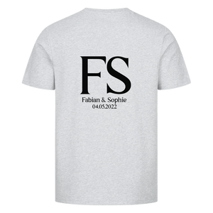 Unisex Pärchen T-Shirt mit Wunschnamen und Datum Back Print - Idlords