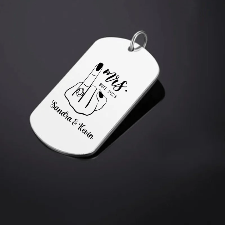 Vergeben Dog Tag Halskette für Damen Gravur Schwarz - Idlords