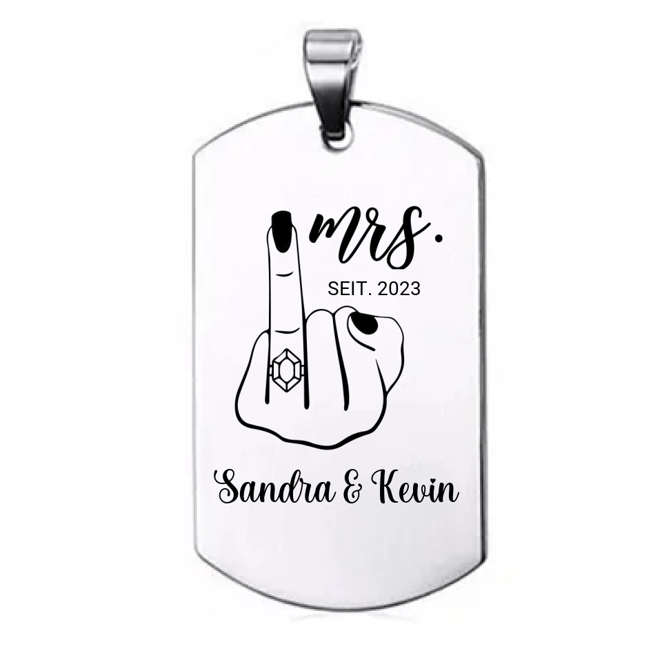 Vergeben Dog Tag Halskette für Damen Gravur Schwarz - Idlords