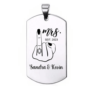 Vergeben Dog Tag Halskette für Damen Gravur Schwarz - Idlords