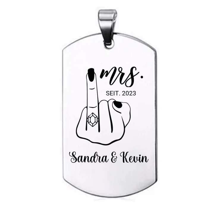 Vergeben Dog Tag Halskette für Damen Gravur Schwarz - Idlords