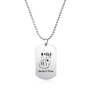 Vergeben Dog Tag Halskette für Damen Gravur Schwarz - Idlords