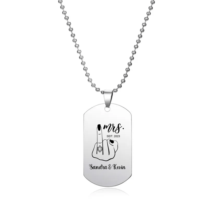 Vergeben Dog Tag Halskette für Damen Gravur Schwarz - Idlords